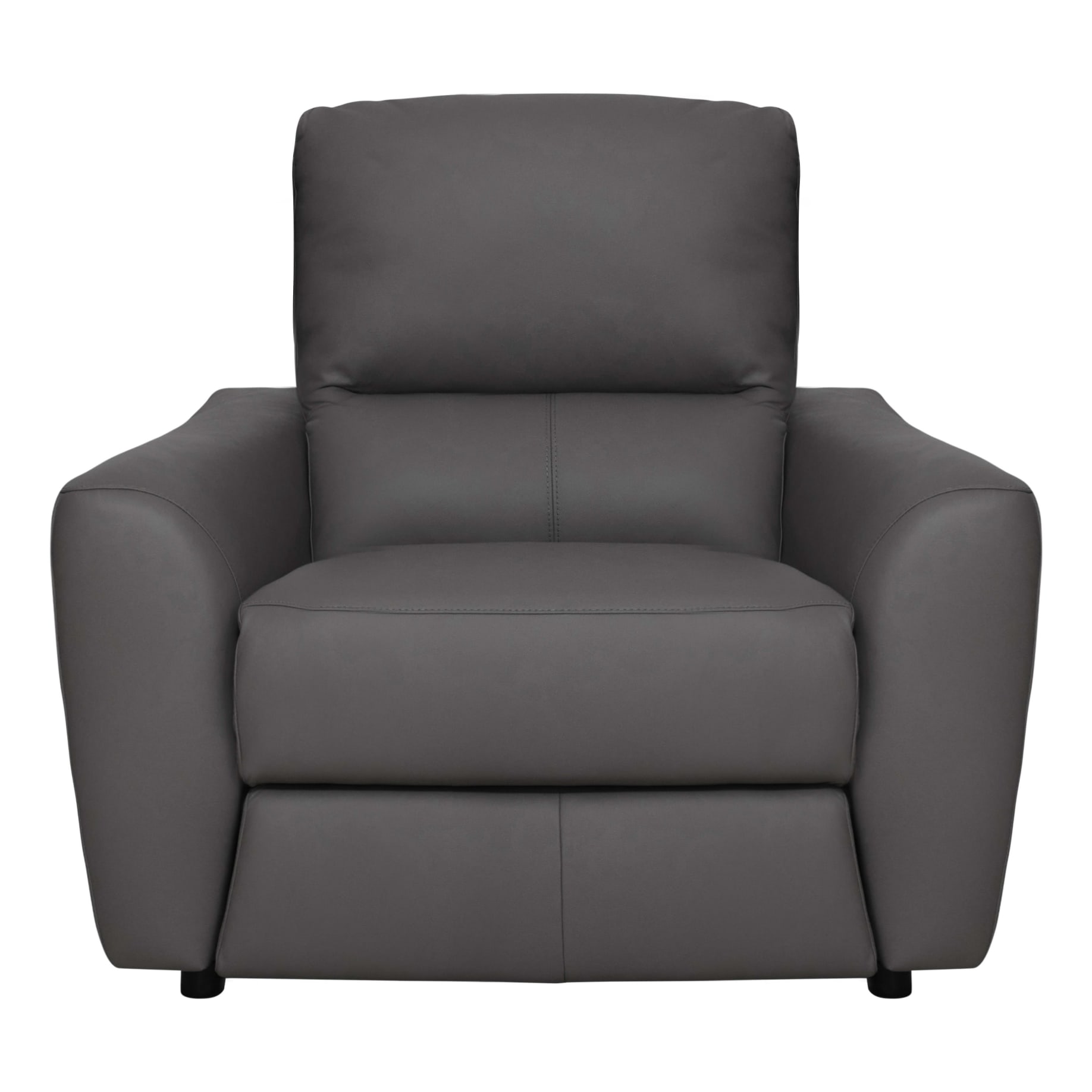Portland Recliner Armchair in Leather Dark Grey