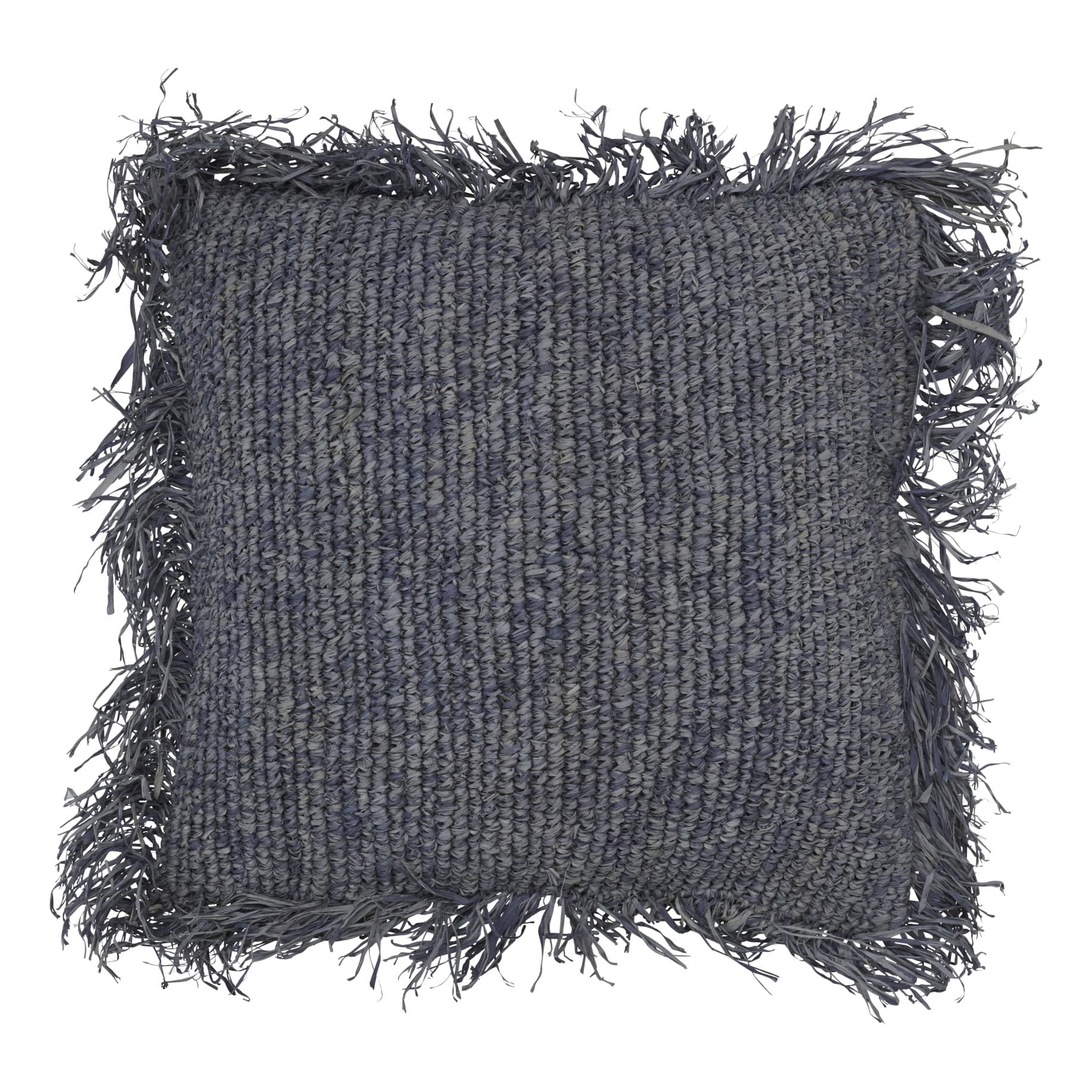 Raffia Cushion Cover 60x60cm in Grey
