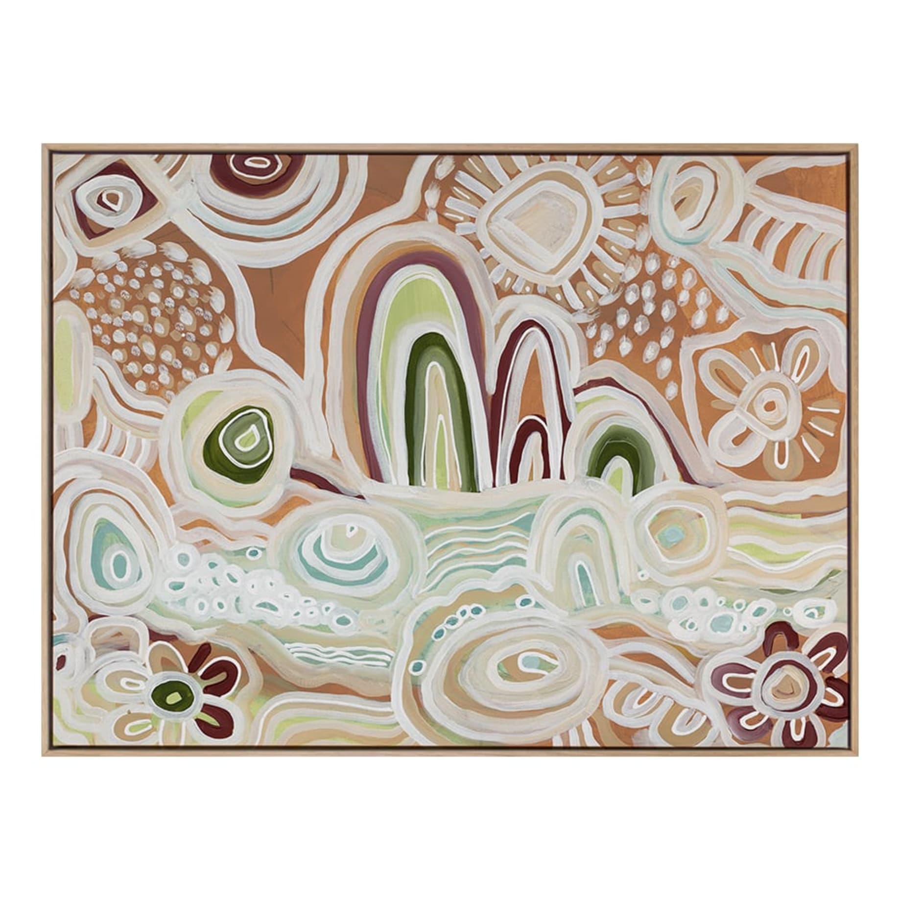 River Country Tan Landscape Canvas in 163 x 123cm
