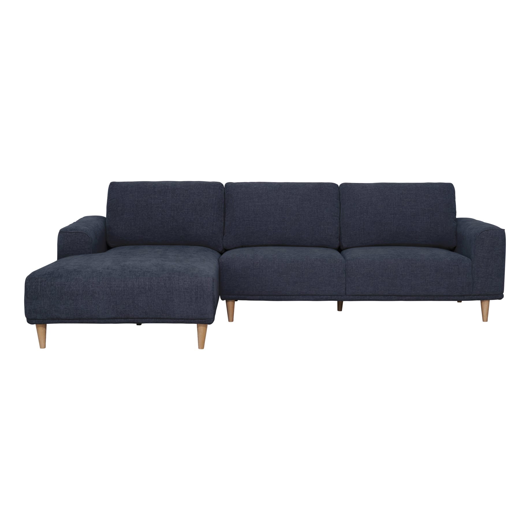 Scott 2.5 Seater Sofa + Chaise LHF in Nature Navy