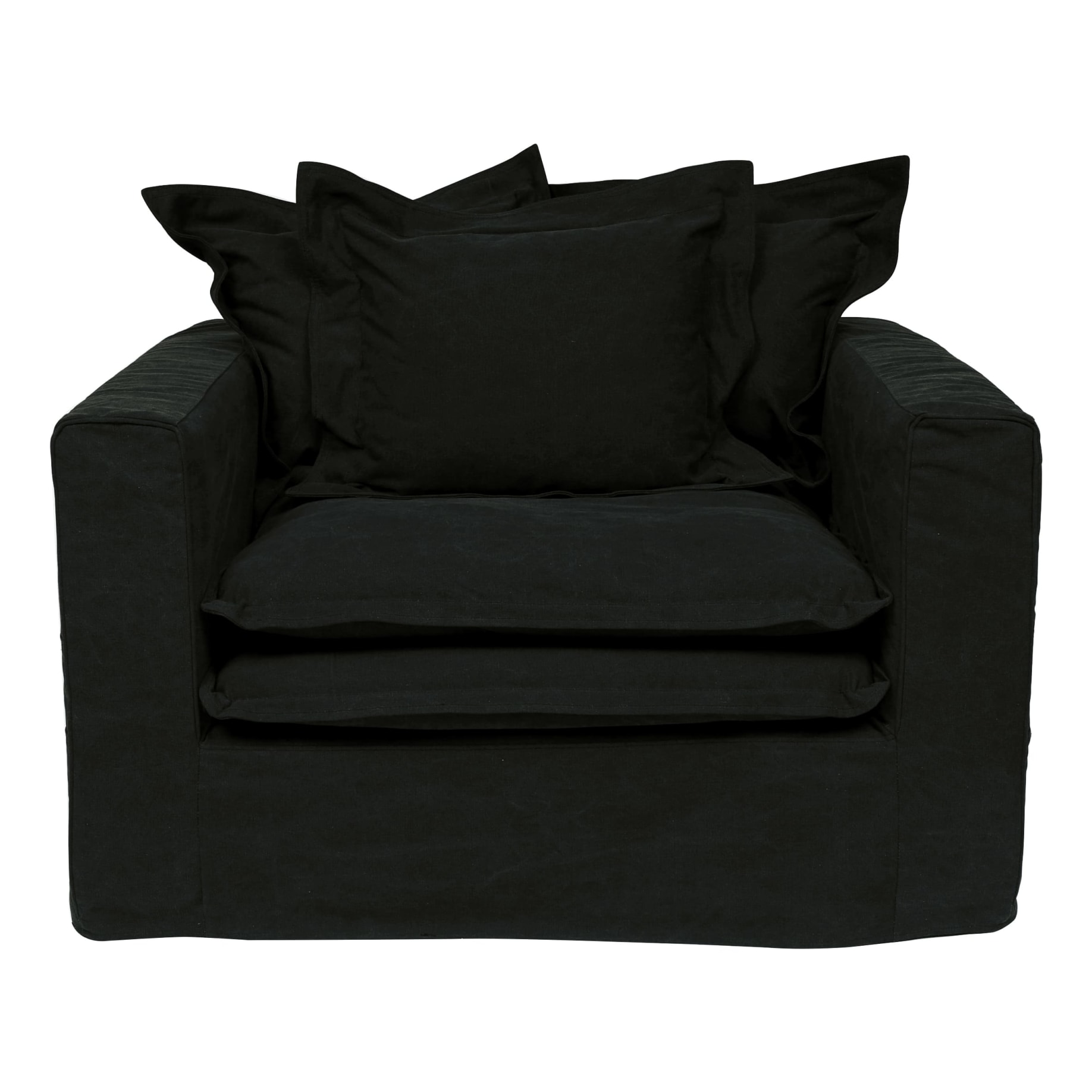 Soho Armchair in Linen Black