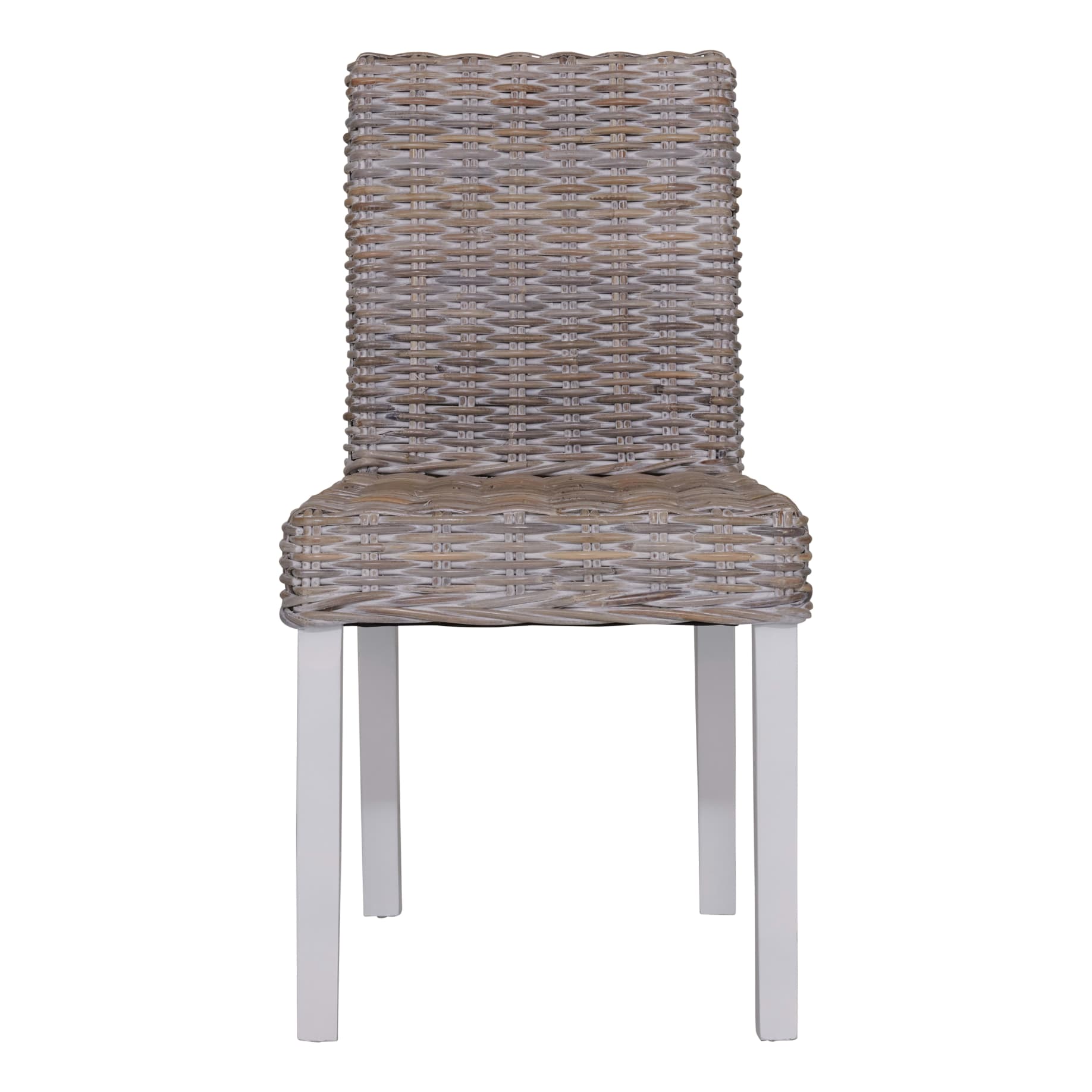 Sorrento Dining Chair in Rattan Whitewash / White