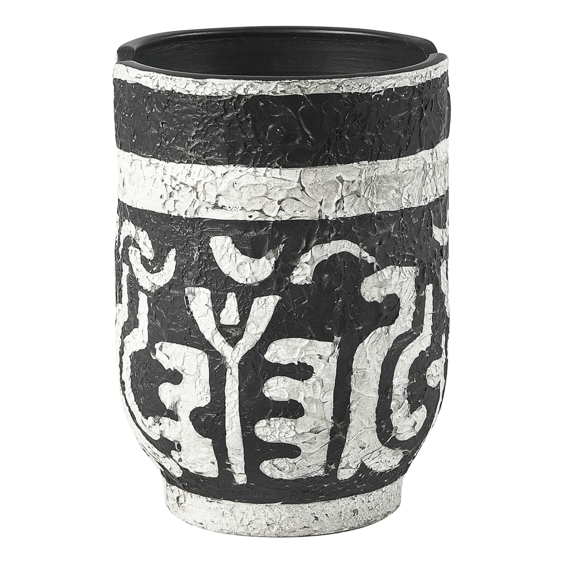 Tribal Vase 25x37cm in Black/White