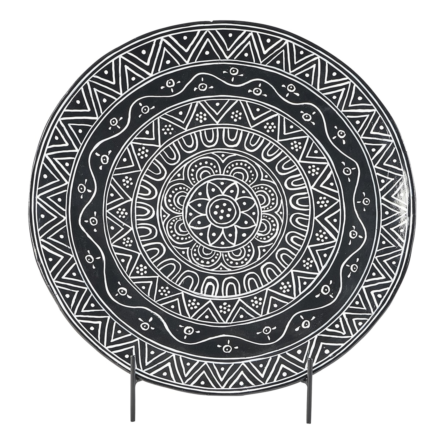 Tribal Platter 62x5cm in Black/White