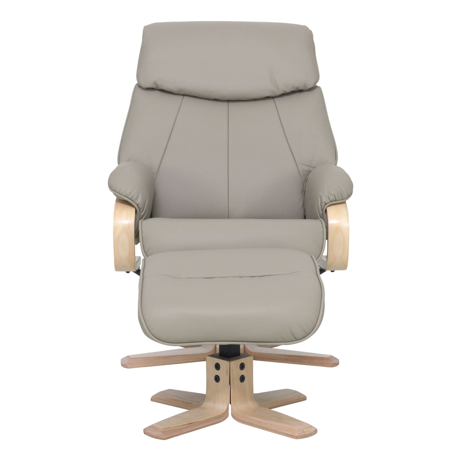 Turner Recliner Chair + Ottoman in Almond / Natural Leg