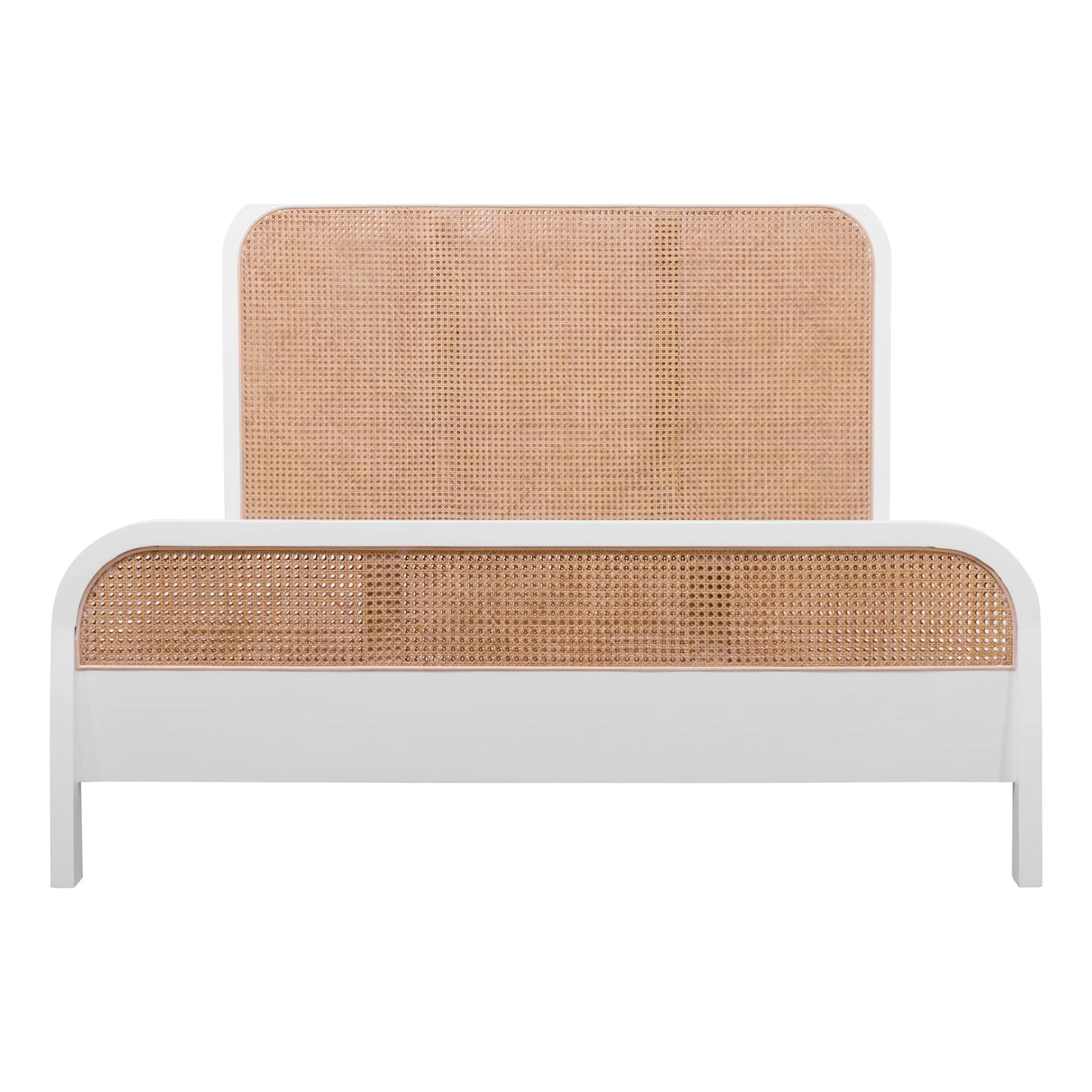 White rattan 2024 double bed