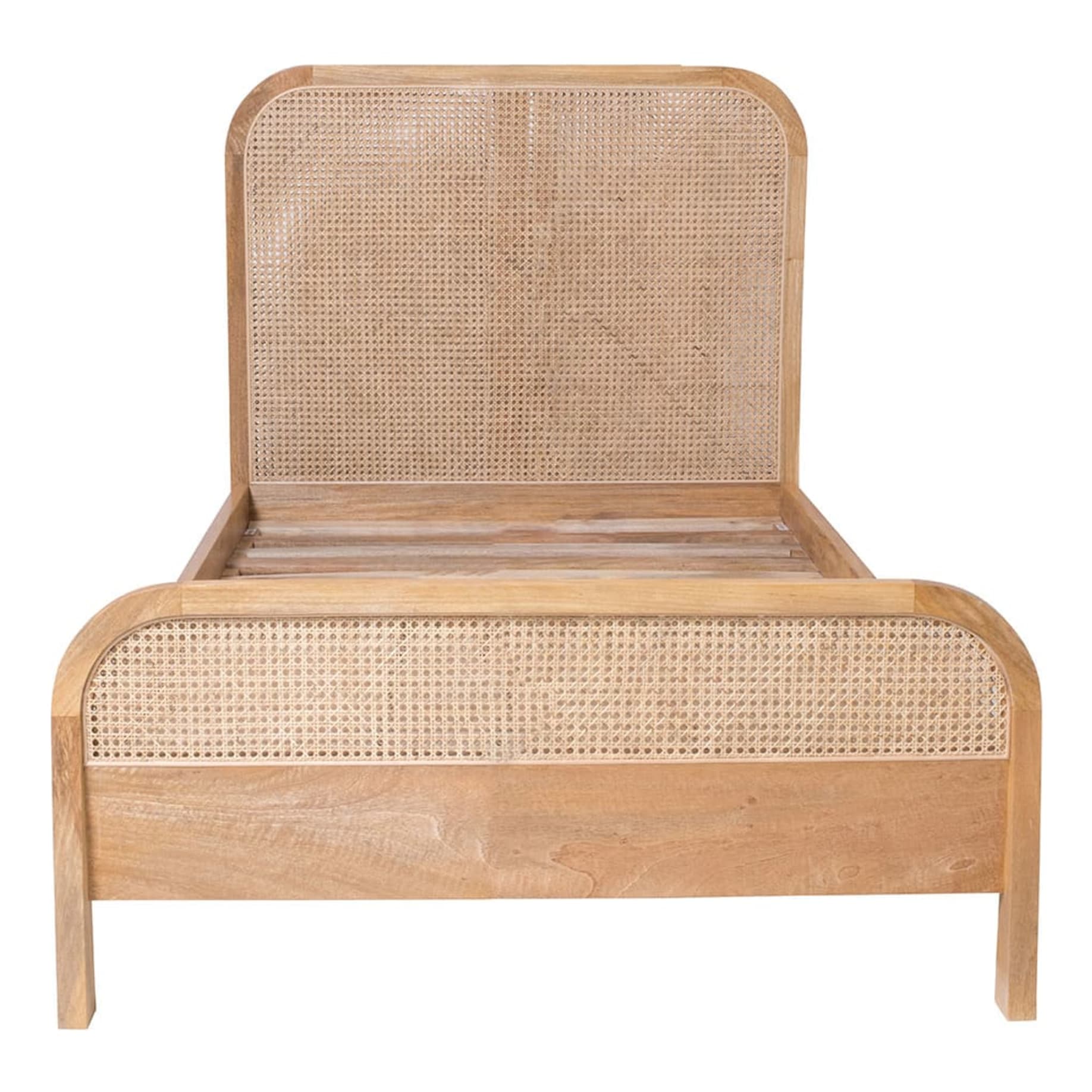 Willow Single Bed in Mangowood/Clear Lac Rattan