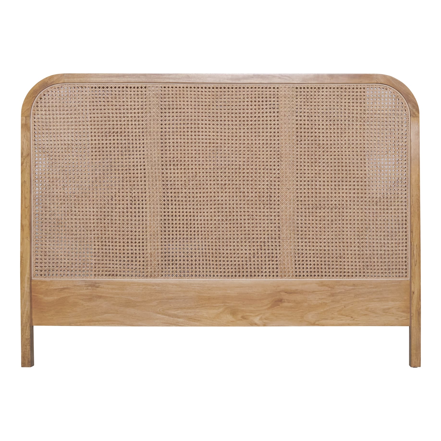 Willow Queen Bedhead in Mangowood Clear Lacquer / Rattan