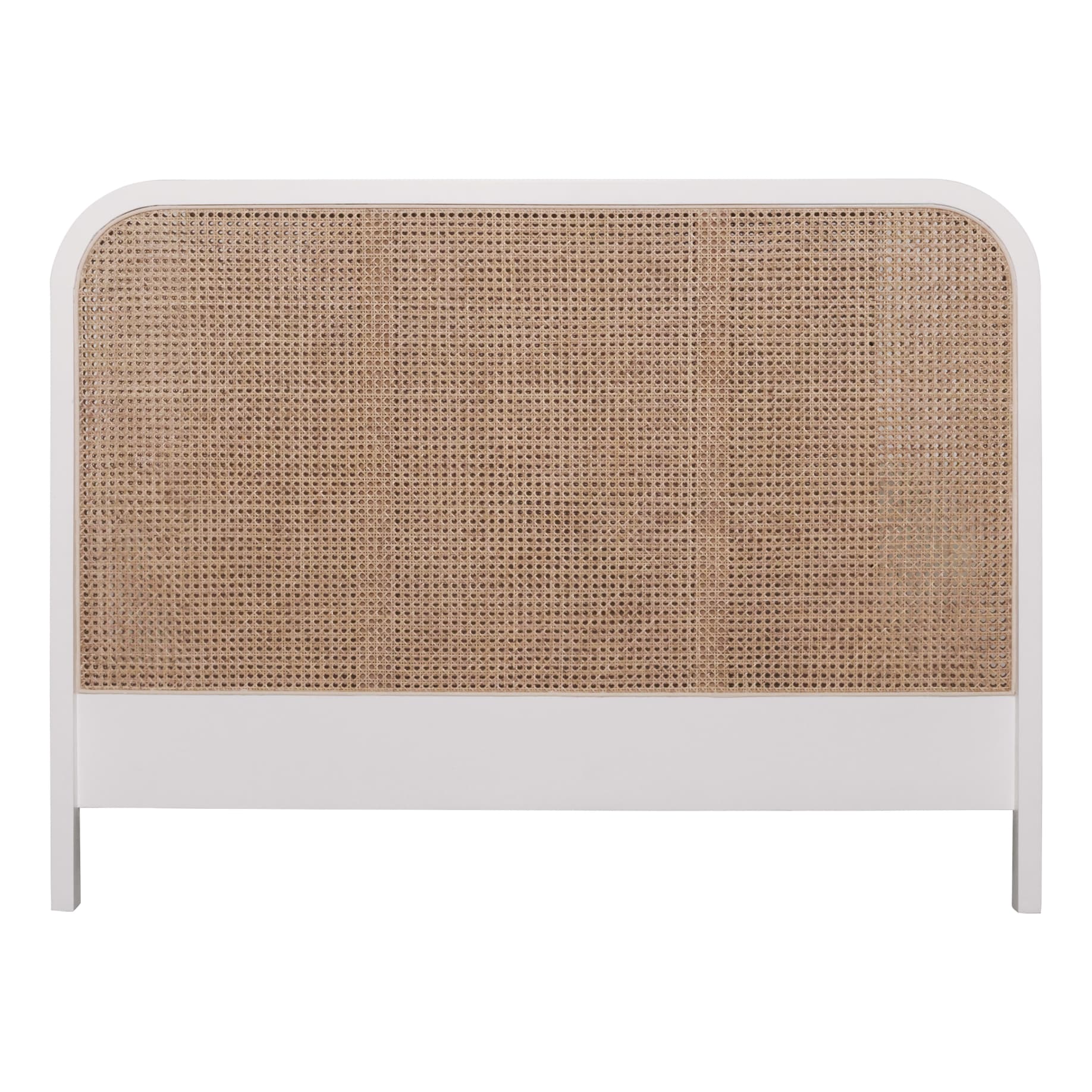 Willow Queen Bedhead in Mangowood White / Rattan