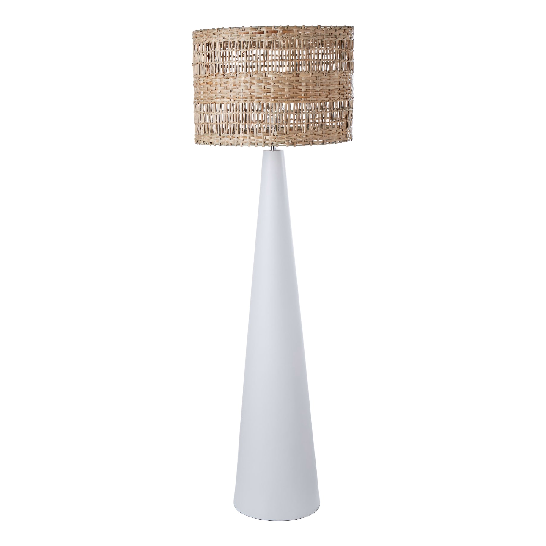Woven Seagrass Floor Lamp 50x150cm in White