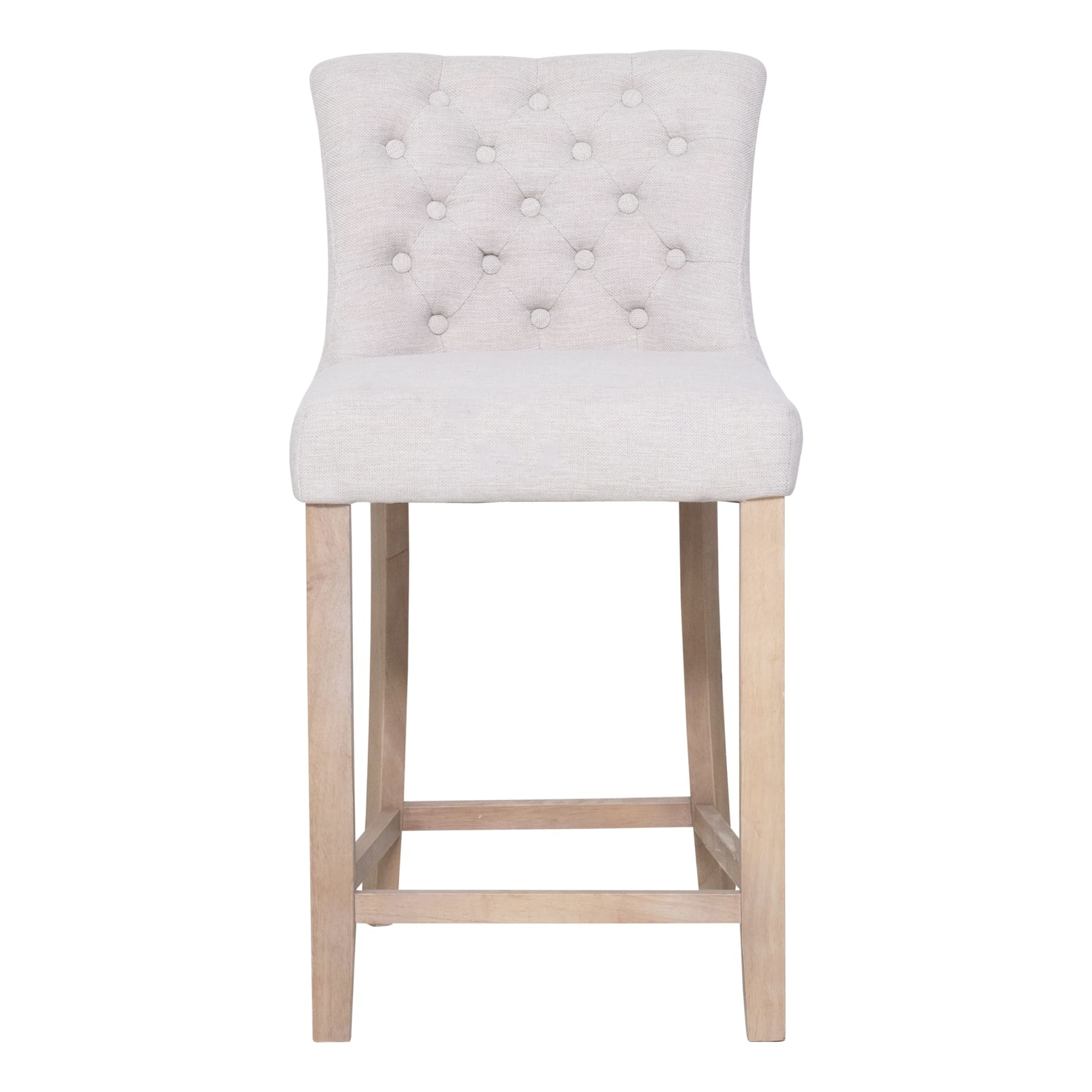 Xavier Bar Chair in Beige Fabric/Oak Leg