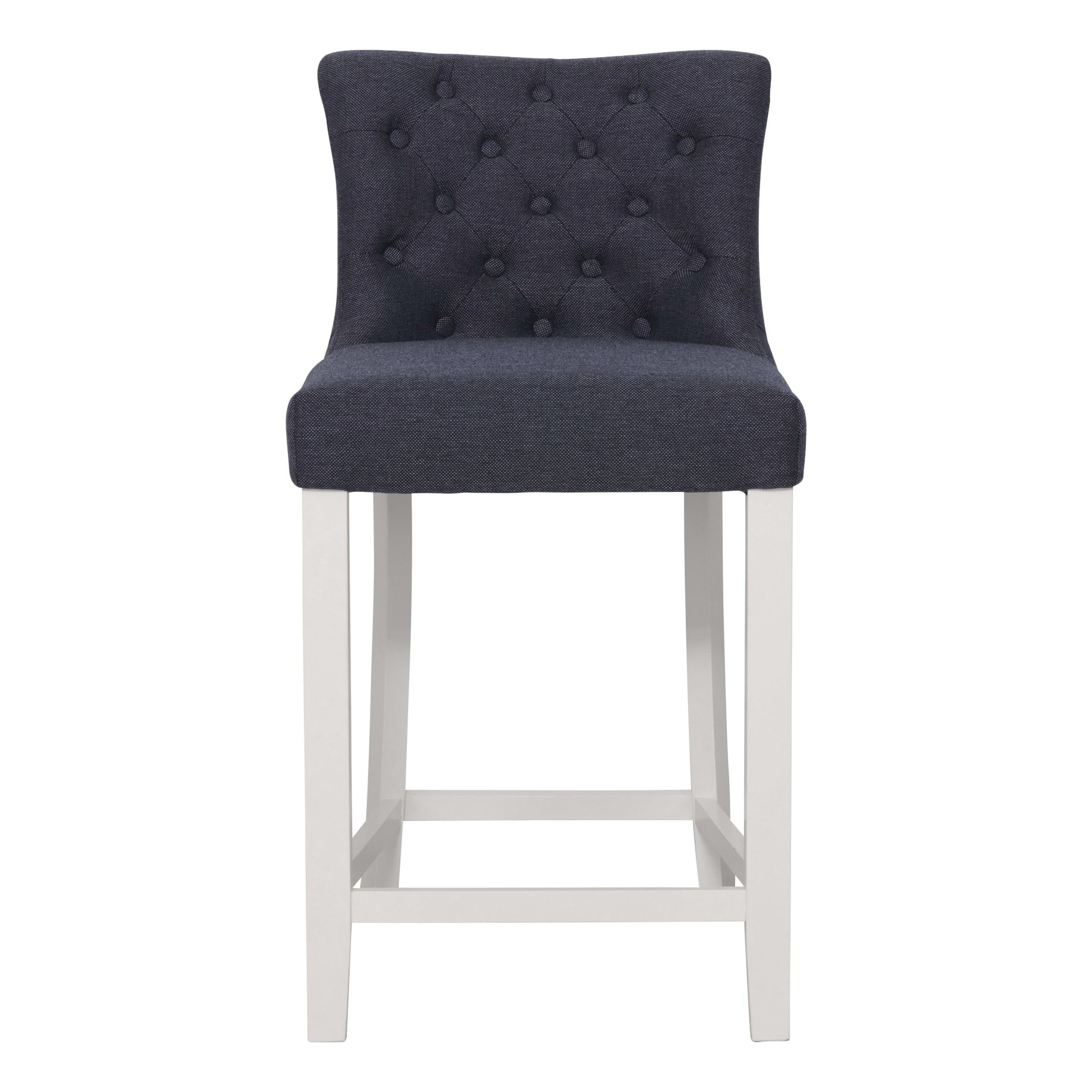 Xavier Bar Chair in Grey Fabric/White Leg