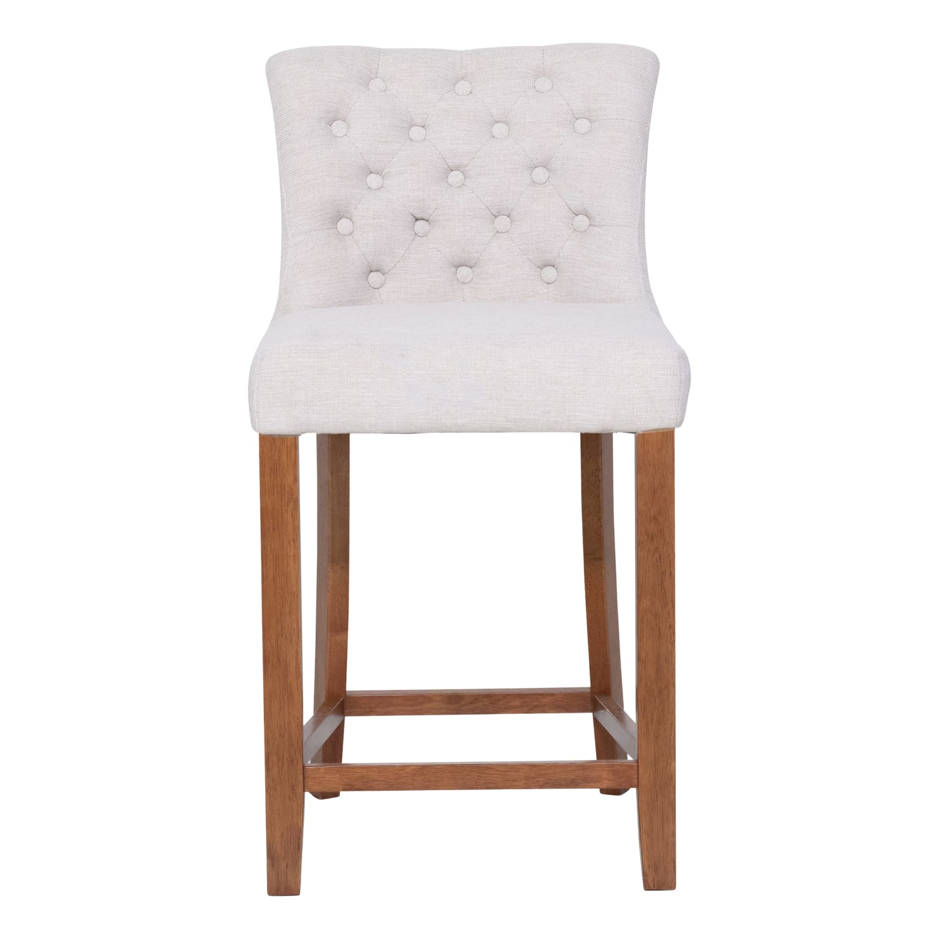 Xavier Bar Chair in Beige Fabric / Blackwood Stain