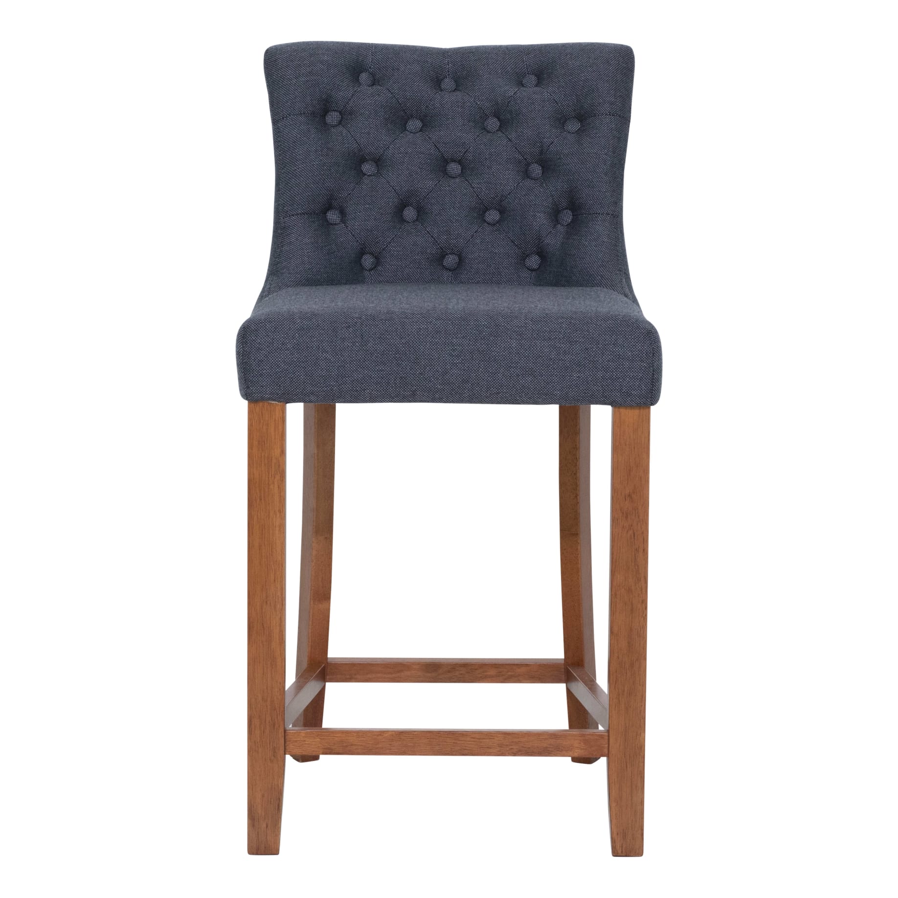 Xavier Bar Chair in Grey Fabric/Blackwood Leg
