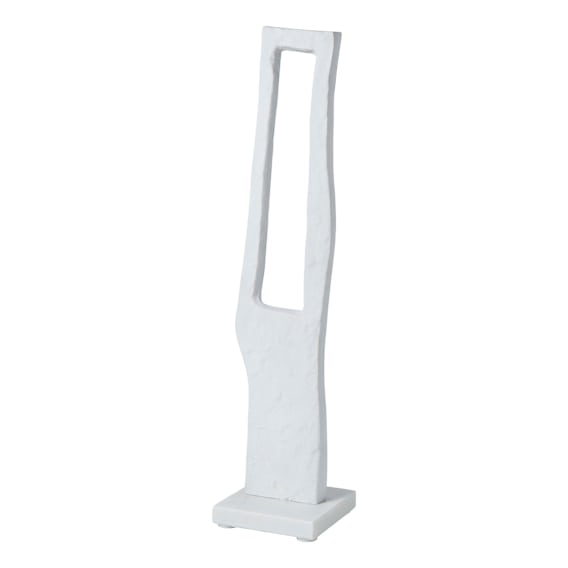 Abstract Rectangle Sculpture 10 x 46cm in White
