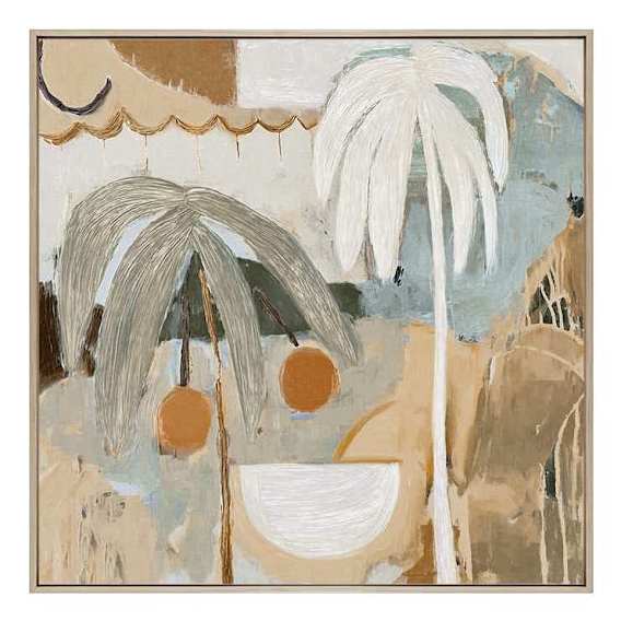 Afternoon Fronda Block Canvas in 32 x 32cm Natural