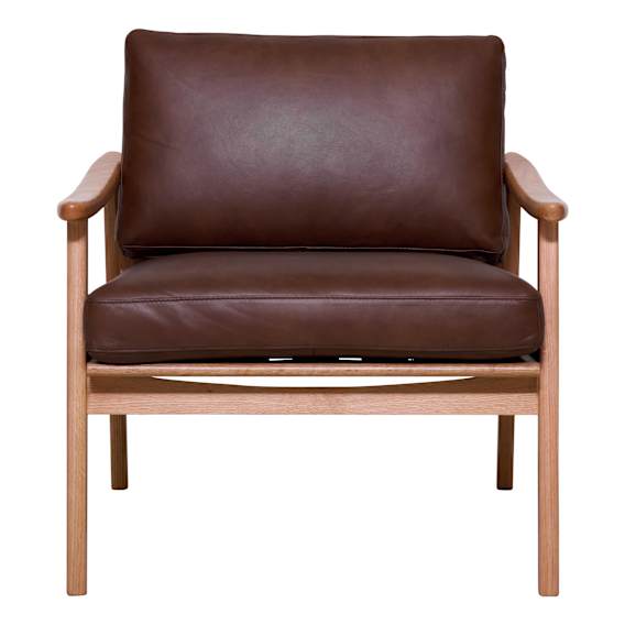 Akira Occasional Chair in Jersey Leather Chocolate / Clear