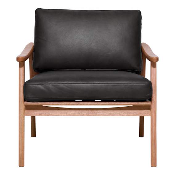 Akira Occasional Chair in Jersey Leather Black / Clear