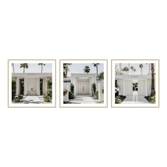 Alma/Cleo/Bambu Doors Framed Print S/3 in 60 x 60cm