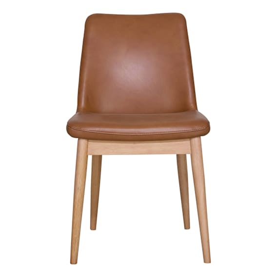 Alaska Dining Chair in Jersey Leather Camel / Clear Lacquer