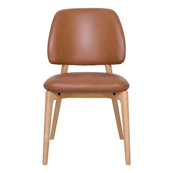 Alpha Dining Chair in Jersey Leather Camel / Oak
