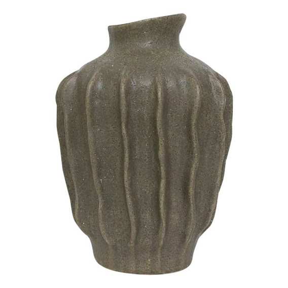 Alvaro Vase Large 22x35cm in Moss Brown