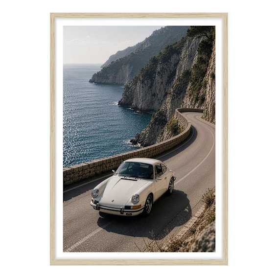Alta Curva Framed Print in 73 x 103cm Natural