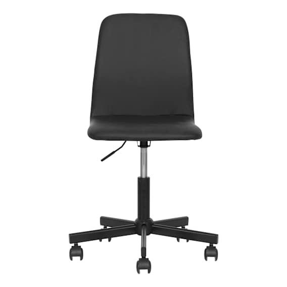 Amanda Desk Chair in Black PU / Black Rollers