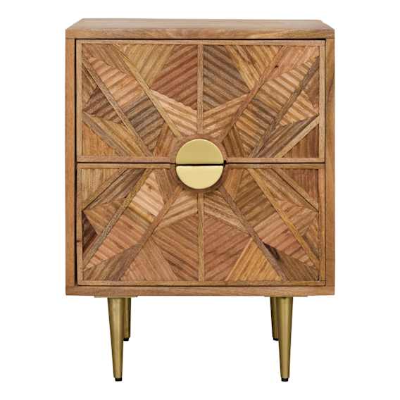 Ancari Bedside Table in Mangowood Clear Lacquer