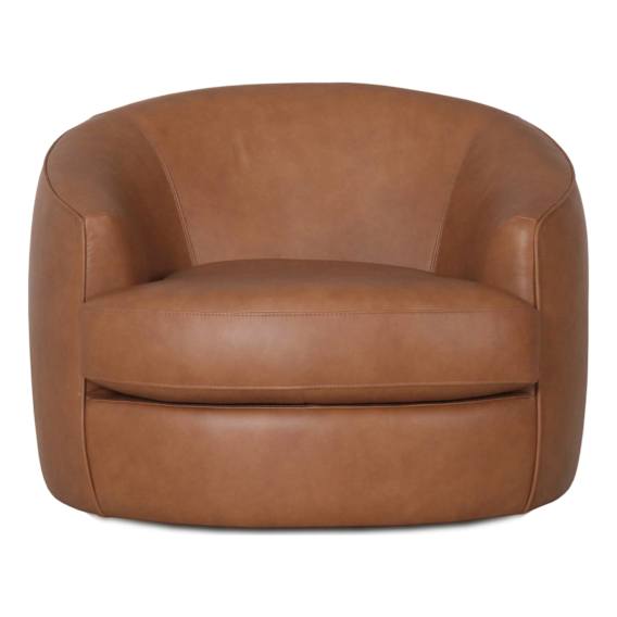 Apple Swivel Chair in Beam Leather Cognac