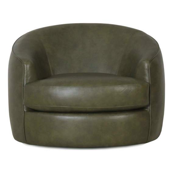 Apple Swivel Chair in Chevron Leather Fern