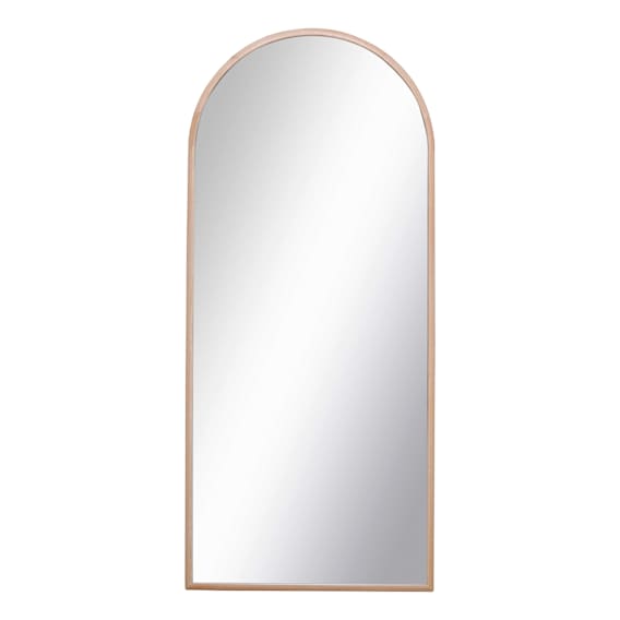 Arched Oak Leaner Mirror 80x180cm in Natural