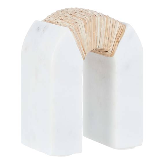 Archy Bookend 11.5x14cm in White/Natural