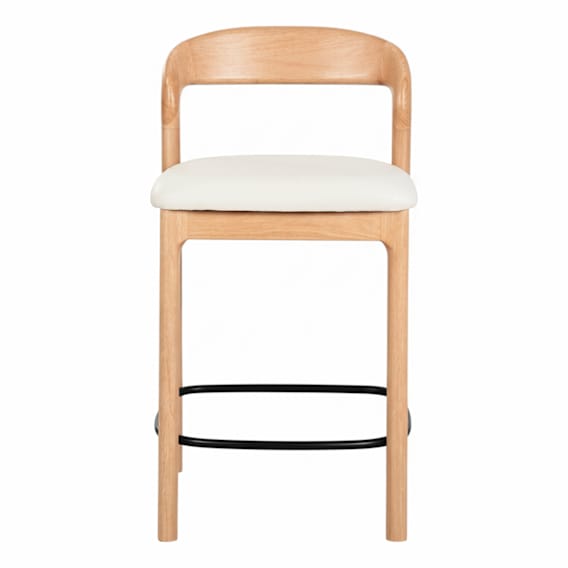 Aruba Bar Chair in Leather Frost / Oak