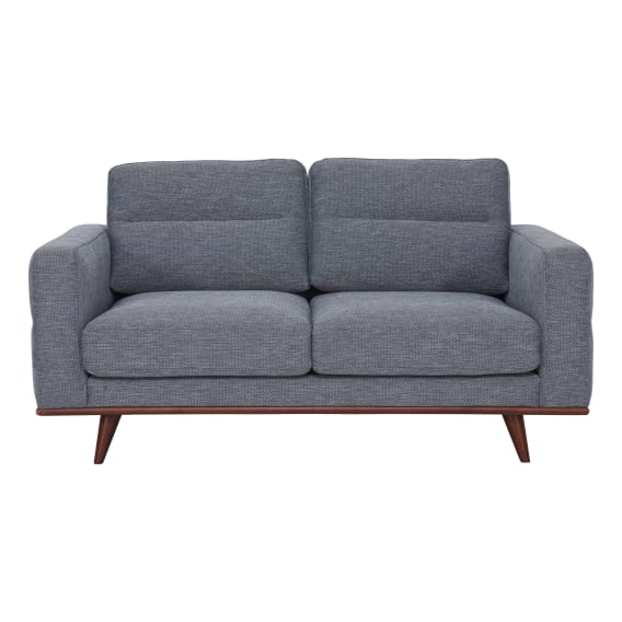 Astrid 2 Seater Sofa in Talent Denim / Brown Leg