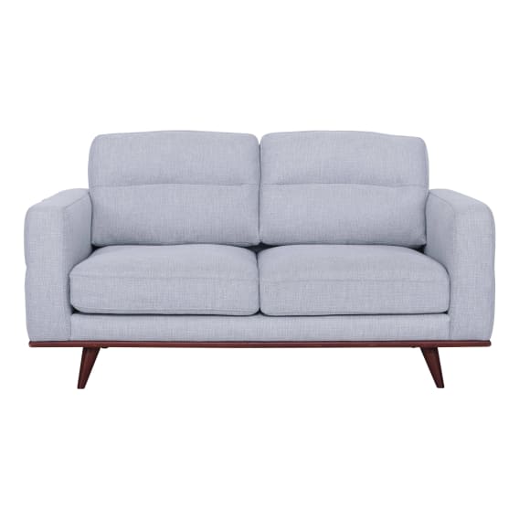 Astrid 2 Seater Sofa in Talent Silver / Brown Leg