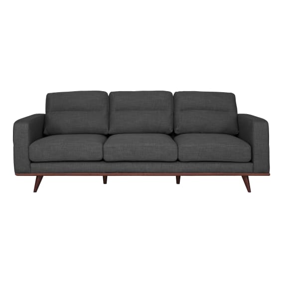 Astrid 3 Seater Sofa in Talent Charcoal / Brown Leg