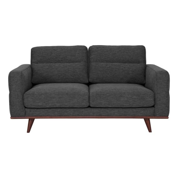 Astrid 2 Seater Sofa in Talent Charcoal / Brown Leg