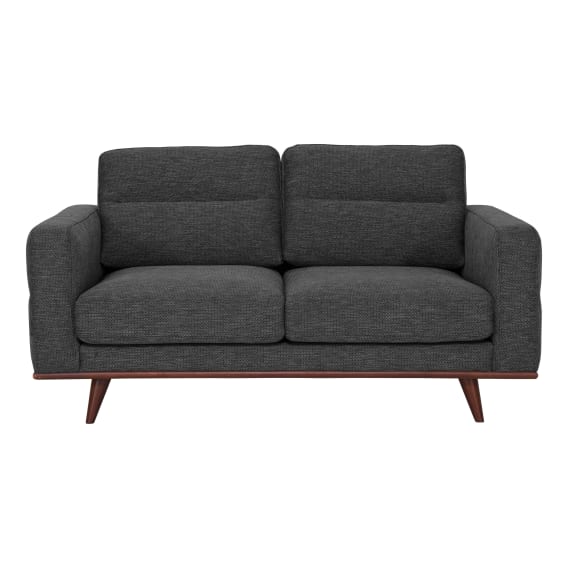 Astrid 2 Seater Sofa in Talent Charcoal / Brown