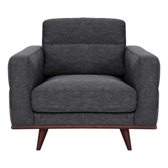 Astrid Armchair in Talent Charcoal / Brown Leg