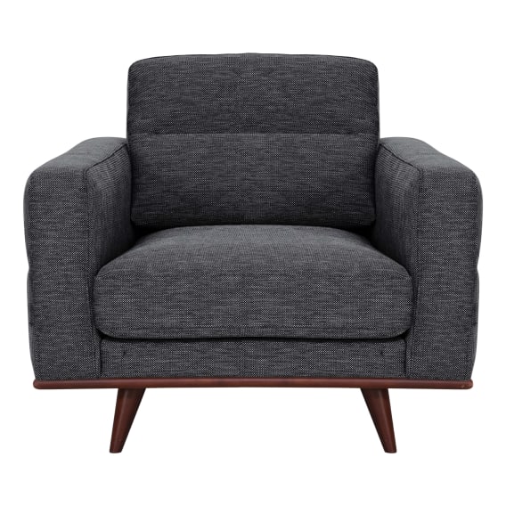 Astrid Armchair in Talent Charcoal / Brown Leg