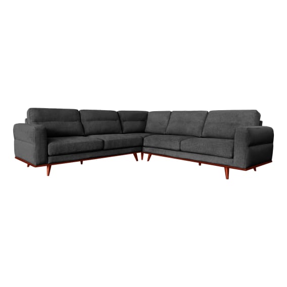 Astrid Modular Sofa in Talent Charcoal / Brown Leg