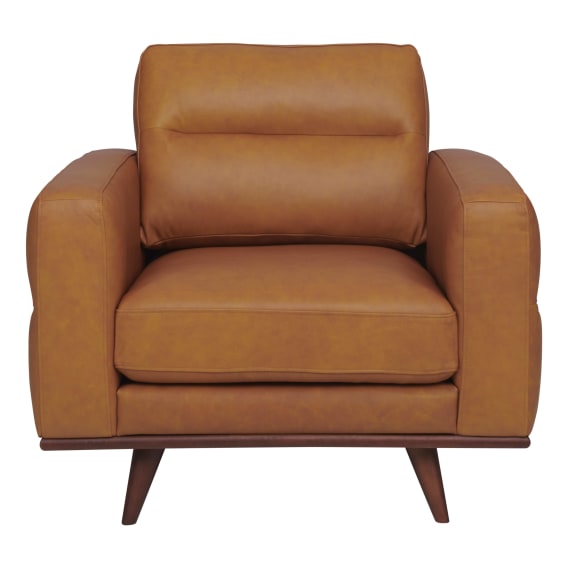 Astrid Armchair in Butler Leather Russet / Brown Leg