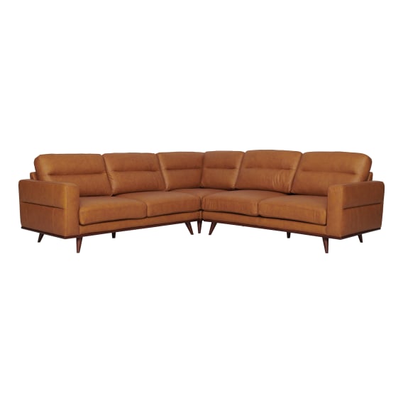Astrid Modular Sofa in Butler Leather Russet / Brown Leg