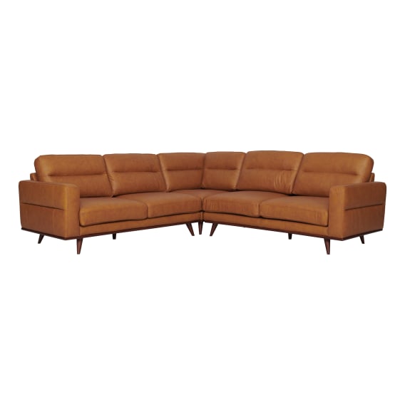 Astrid Modular Sofa in Leather Russet / Brown Leg