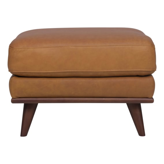 Astrid Ottoman in Leather Russet / Brown Leg