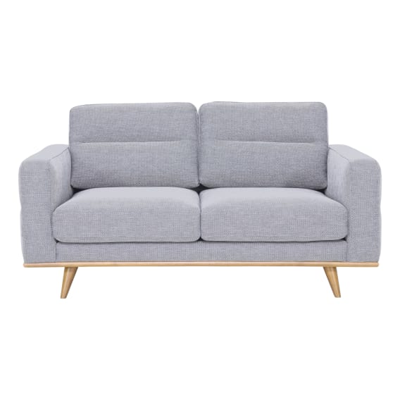 Astrid 2 Seater Sofa in Talent Silver / Clear Leg