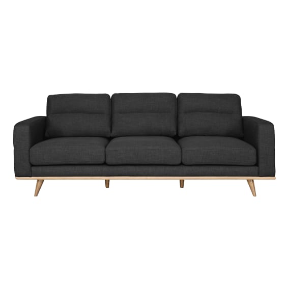 Astrid 3 Seater Sofa in Talent Charcoal / Clear Leg
