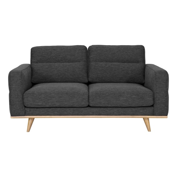 Astrid 2 Seater Sofa in Talent Charcoal / Clear Leg