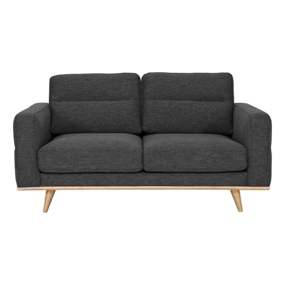 Astrid 2 Seater Sofa in Talent Charcoal / Clear